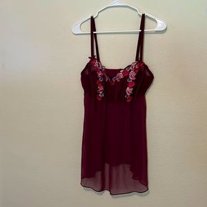 EUC Victoria’s Secret Babydoll Plum Floral, size XL